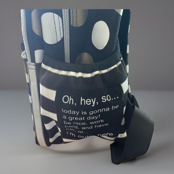 Justice Backpack Est 2004 Exclusive "Just Be You" Gold & White Polka-dot &Stripe - Picture 4 of 10